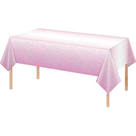 Nappe de table extra longue et imperméable, motif dégradé contemporain, rose, pour la plupart des tables à manger. (1/5)