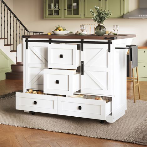 Chariot cuisine multifonction table pliable,îlot mobile bar et buffet avec rangement complet et structure robuste.