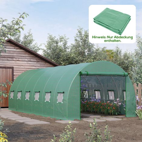 Film serre 3x6 m polyéthylène étanche porte roulante 12 fenêtres uv couvercle jardin résistant déchirures tunnel poly extérieur