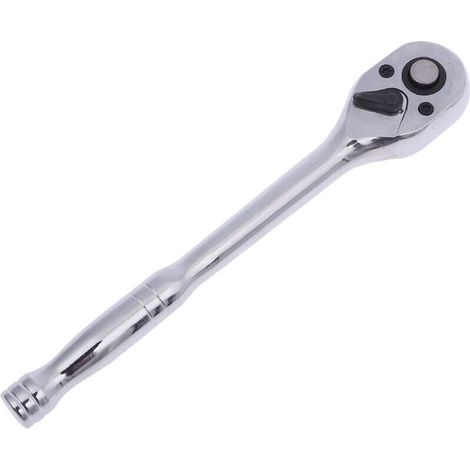 Clés à Cliquet 3/8", Poignée de Clé à Douille à Dégagement Rapide 72 Dents, Chrome Vanadium Poli Miroir, Outil Mécanique de Garage de Réparation Automobile, 195mm 422908