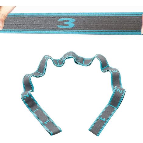 Elastisches Yogaband mit 9 Schlaufen: waschbar, einfach anzulegen, ideal für Hot Yoga und Physiotherapie (1/3)