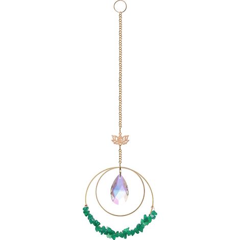 Prisme En Verre Cristal - Suceur De Soleil Pour Fenêtre Jardin Intérieur - Décoration Lumineuse Lotus Double Cercle - 1 Pièce (1/5)