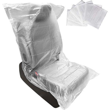 Car Seat Covers Disposable Plastic Car Seat Covers Car Seat Protectors Thick/Individually Folded (20g x 50pcs) (1/5)