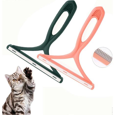 Deux brosses à poils pour chats et chiens, brosses réutilisables et portables pour ramasser les poils, brosses autonettoyantes pour tapis, vêtements, canapés, voitures, lits et tapis. (1/5)
