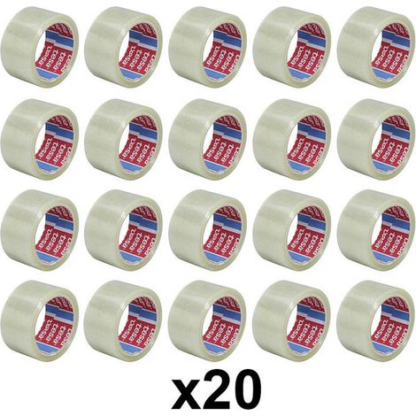 Lot de 20 rubans emballage adhésif transparent Tesa 66m x 50mm