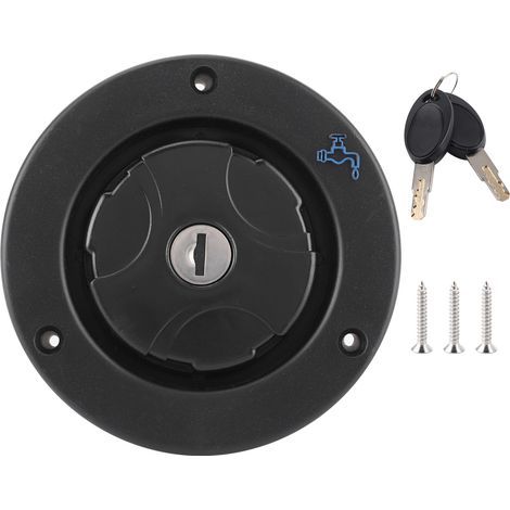 Bouchon de remplissage d'eau étanche verrouillable avec 2 clés pour camping-car caravane RV (1/5)