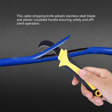 Abisoliermesser für elektrische Kabel, Klinge aus Edelstahl, isolierter Griff, Elektrikerwerkzeug, professioneller Drahtschneider, für den Einsatz auf Baustellen. (1/5)