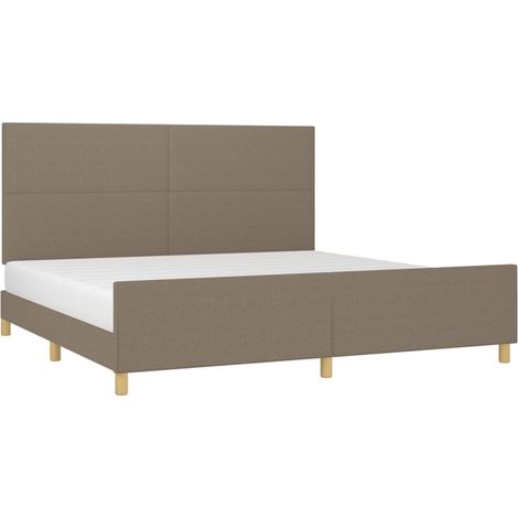 vidaXL Giroletto senza Materasso Tortora 200x200 cm in Tessuto (1/5)