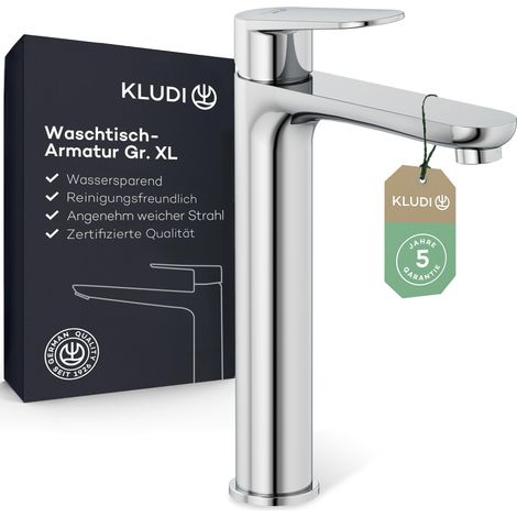X1 robinet de lavabo, hauteur du bec 210 mm, robinet de salle de bain taille XL, cartouche en céramique, mitigeur lavabo avec tuyaux de raccordement en chrome