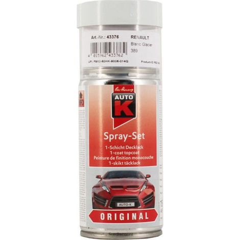 Bombe peinture - AUTO K - 389 BLANC GLACIER - Blanc - 150 ml - Retouche carrosserie Renault