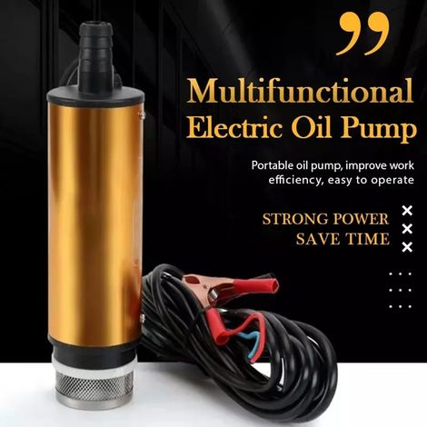 Pompe à huile submersible électrique portable 12 V/24 V CC, pompe à eau/diesel en acier inoxydable, pompe de transfert de carburant (eau, huile, diesel). (1/5)