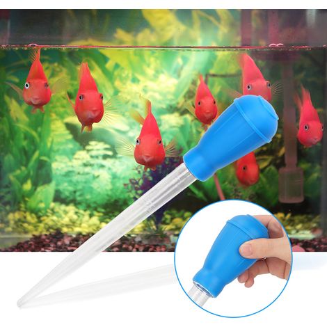 Pompe à Eau Manuelle Mini pour Aquarium Nettoyage Siphon Aspirateur de Déchets Bleu (1/5)