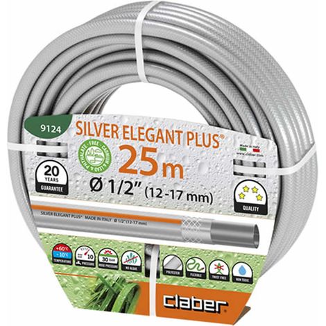 Claber silver elegant plus tubo retinato da 1/2 25 m cod. 9124 tubo da giardino