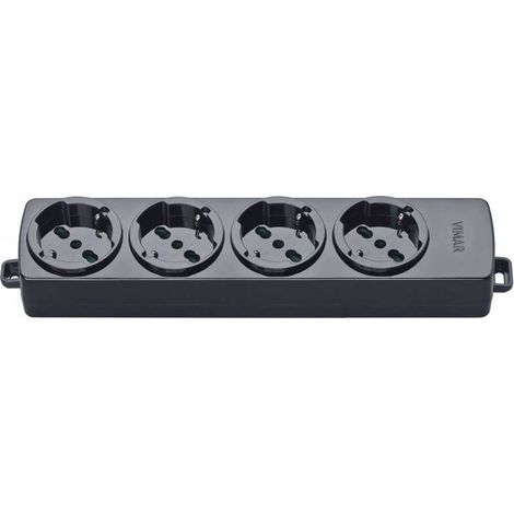 01291.NC Enchufe múltiple 4Universal Negro