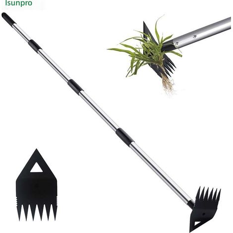 Houe de jardin 2 en 1 à manche long détachable, double tête pour le jardinage