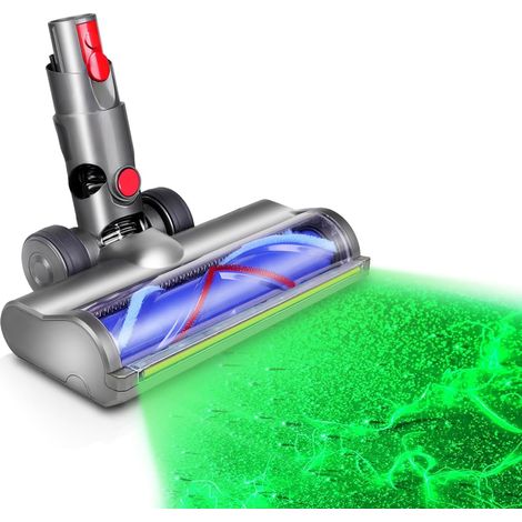 BLOSSOM Staubsaugerdüse, Kompatibel mit Dyson V7 V8 V10 V11 V15, SLIM LED-Licht Drehbürstenkopf zur Entfernung unsichtbaren Staubs - Schwarz (1/5)