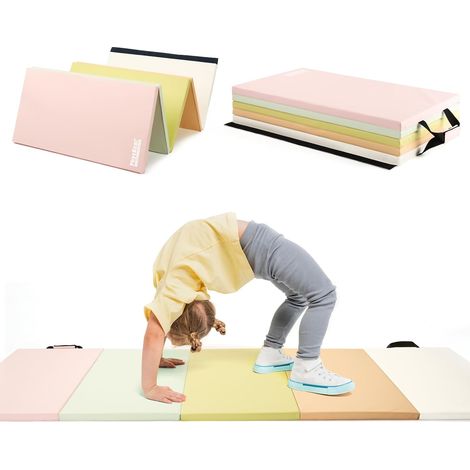 Tapis de gymnastique pliable à 5 panneaux avec poignées (1/5)