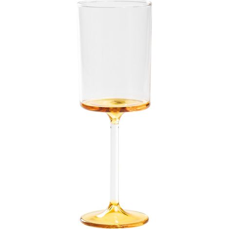 Discobolo Lot De 4 Verres À Vin Blanc En Verre Borosilicate Soufflé À La Main Avec Fond Jaune Or, Capacité 31 Cl Pour Une Dégustation Élégante (1/2)