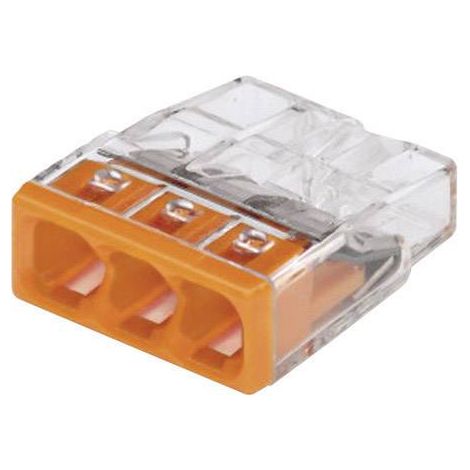 Borne de raccordement WAGO 2273-203-1 flexible: - rigide: 0.5-2.5 mm² Nombre de pôles: 3 transparent, orange 1 pc(s) S19250 (1/5)