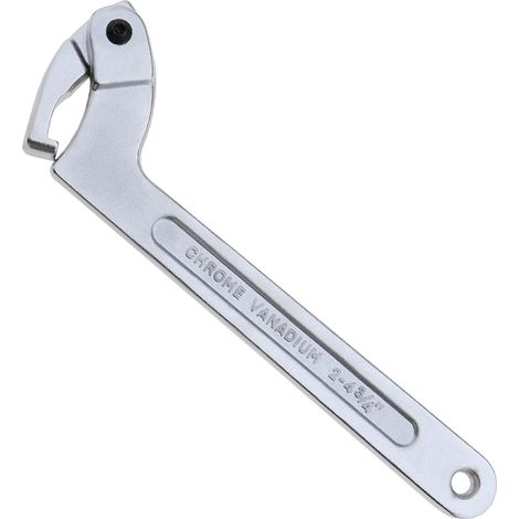 1 - Clé à Crochet - Clé Réglable - Acier Chrome Vanadium - Serrage Écrous Fentes - Usage Professionnel - Argent - 29cm