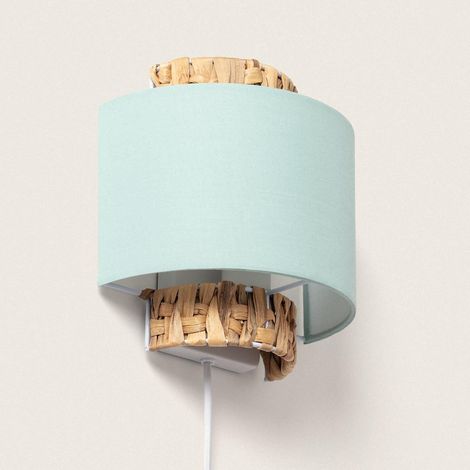 Aplique de Pared Fibras Naturales Orleans Verde Celadón
