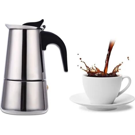 Cafetière italienne Moka 300 ml en acier inoxydable, design ergonomique et isotherme, idéale pour la maison (1/5)
