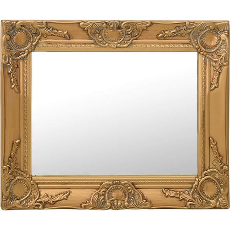 Miroir mural-Miroir Suspendu style baroque 50x40 cm Doré 288486 (1/5)