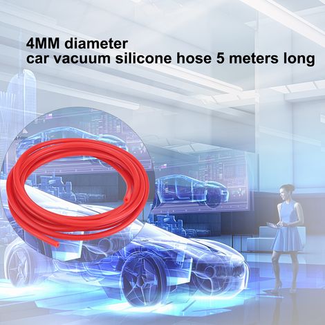 Tuyau en silicone rouge universel de 4 mm et 5 mètres pour voiture ou voiture (1/5)