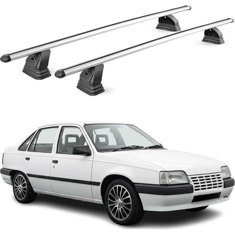 OMAC Barres de toit transversales en aluminium pour Opel Kadett E 1984-1995 HB Break – TÜV / DIN 75302:2019 – Antivol inclus – Charge max 75 kg – 2 barres – Gris (1/5)