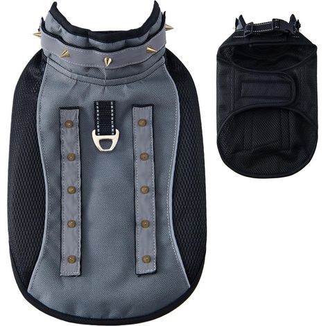 Gilet Harnais pour Chien Vêtement À Pointes avec Sangle Ajustable Gilet à Pointes pour Petits Chiens Pour Chiots Chiens Petite Moyenne Taille Sorties Plein Air Randonnée (1/5)