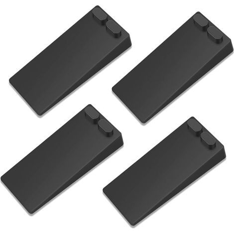 Butée de porte au sol en caoutchouc antidérapant – Lot de 4, réglable de 2 à 75 mm, noir (1/4)