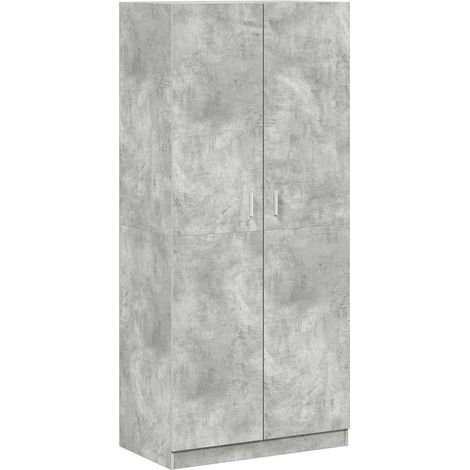 Maison Exclusive - Armadio Grigio Cemento 90x52x200 cm in Legno Multistrato