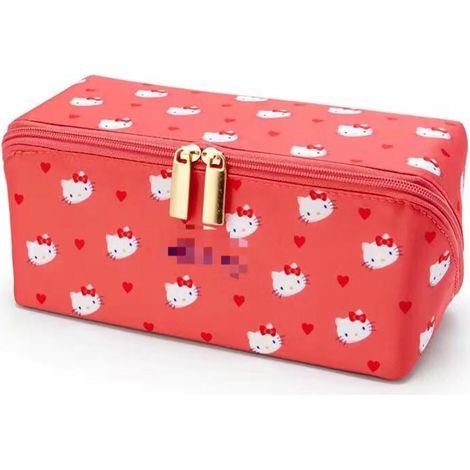 Sac de maquillage en coton, grand format, dessin animé mignon, capacité élevée pour soins de peau et voyages, usage quotidien, type 2 (1/5)