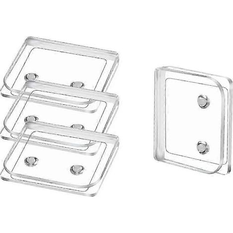Clip de fixation transparent en plastique auto-adhésif pour rideau de douche, sans perçage, antidérapant et étanche, 26-27 cm (1/5)