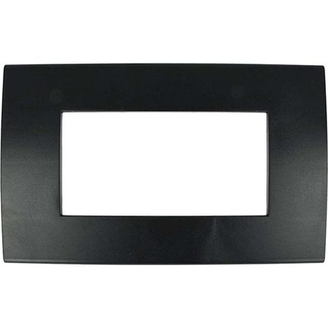Placca 4 moduli nera plastica per Bticino Living air compatibile tipo lnc4804ar