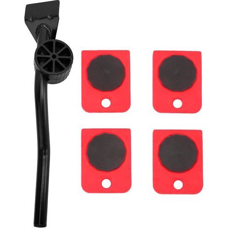 Kit de déménagement meubles lourds chariot déplace appareils ménagers levier avec 4 glisseurs à roulettes système pour canapé armoire table tête du pied à 180 degrés réglable