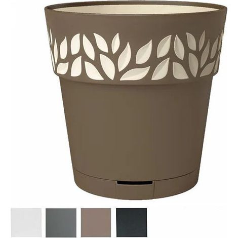 Vase Cloe rond en verre transparent taupe 20 H 19 Stefanpl