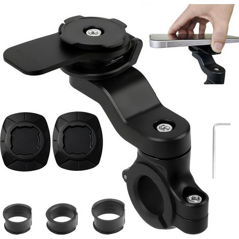 Support universel amovible pour téléphone portable, rotation à 360° pour vélos, scooters, quads et guidons de scooters (1/5)