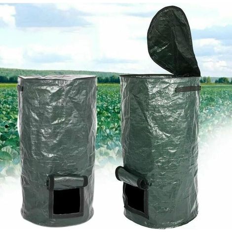 2 Pièces Sacs de Compost - Bacs de Compost de PE de Fermentation Organique Écologique, Sacs pour Déchets de Cuisine de Jardin, (2 Pièces, 35x60cm)