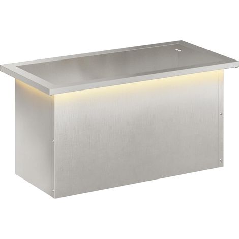 Garden Planter with LED Silver 30 x 60 x 30 cm Stainless Steel vidaXL