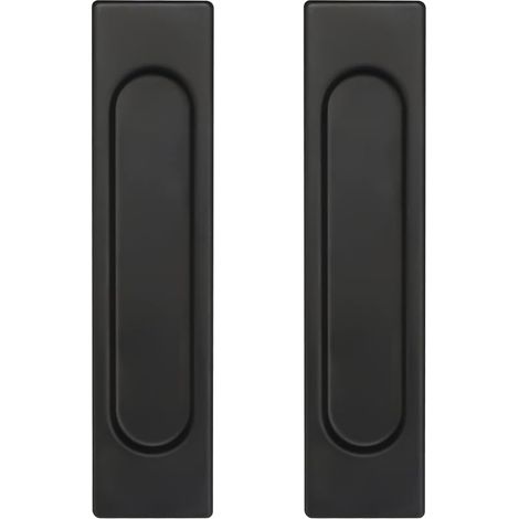 Poignée Porte Coulissante, Lot de 2 Poignées de Porte Coulissantes Autocollantes d'Aluminium Noir Sans Perforation, Poignée pour Portes de Balcon Portes Coulissantes Tiroir (1/5)