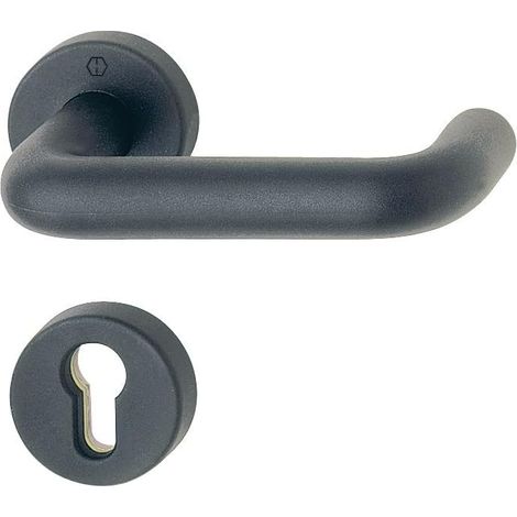 Rosace De Serrure - 1 Ensemble - Plastique Noir - Protection Incendie T30-T90 - Pour Porte Coupe-feu - Epaisseur 40-66mm (1/2)
