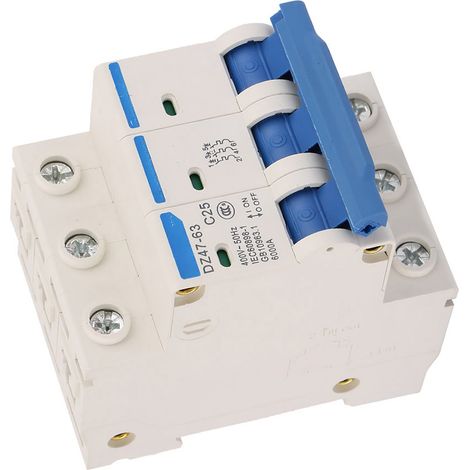 Disjoncteur différentiel miniature DZ47-63 C25 3P 25A 400V (1/5)