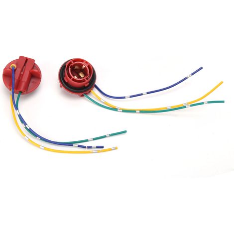2 connecteurs 12V 1157 adaptateur de câblage LED pour feux clignotants, stop, DRL rouge (1/5)