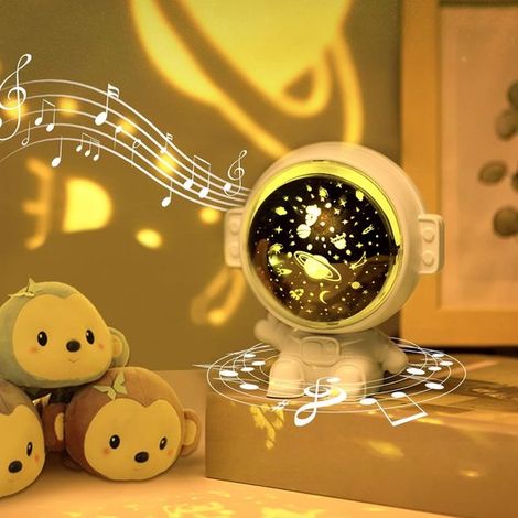 Proiettore di cielo stellato astronauta, ruotabile a 360° con 8 brani musicali, 3 temi di proiezione, 3 modalità di luce, ricarica USB, come regalo di compleanno, f (1/4)