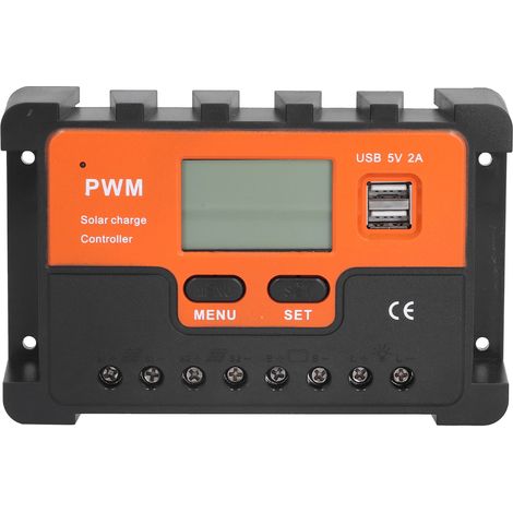 30A Dual-USB-LCD-Solar-Laderegler für 12V/24V-Batterien mit Schutzfunktion (1/5)