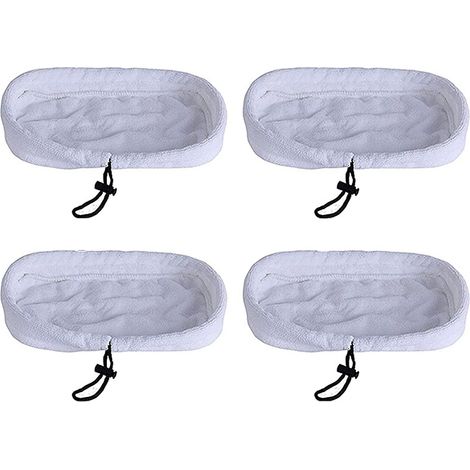Sollbry Lot de 5pcs tampons de rechange universels lavables en microfibre pour balai à vapeur, 27 x 16 cm (blanc) (1/5)