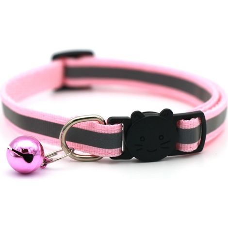Collier de sécurité pour chat et chaton avec cloche réfléchissante et réglable (1/4)