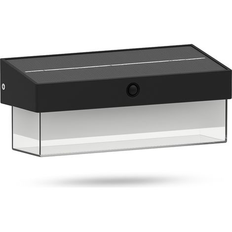 Applique solare LED da esterno con sensore di movimento IP54 1000lm luce fredda 6000K 3 modalità crepuscolare ricarica solare
