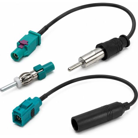 3PCS Adaptateur Antenne Autoradio Universel Câble Fakra Z Mâle vers DIN et Fakra Femelle vers DIN, Convertisseur Antenne Stéréo Radio DAB FM AM, Connecteur Voiture, Embout Antenne Autoradio (1/5)